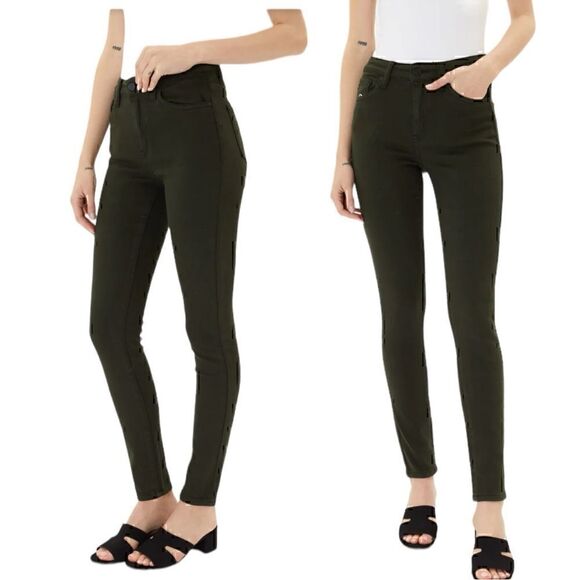 ‎KanCan || Gia High Rise Skinny Jean Hunter Green - Picture 1 of 11